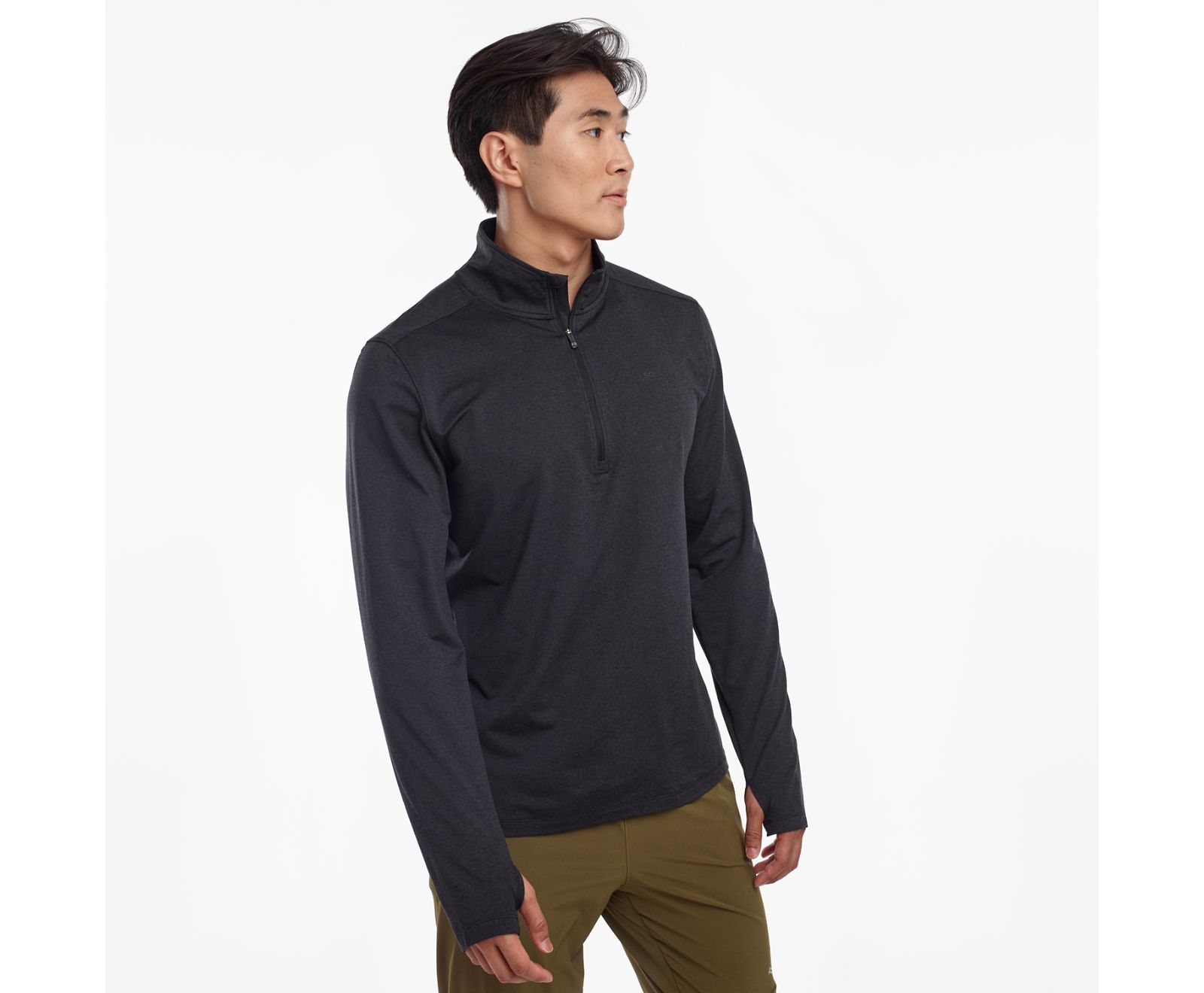 Chaquetas Saucony Sunday 1/4 Zip Hombre Negros | México 678WNBY